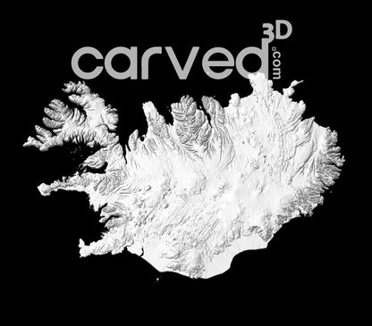 Iceland topographical 3D STL High Quality HD model