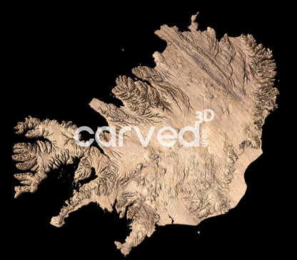 Iceland topographical 3D STL High Quality HD model