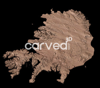 Iceland topographical 3D STL High Quality HD model