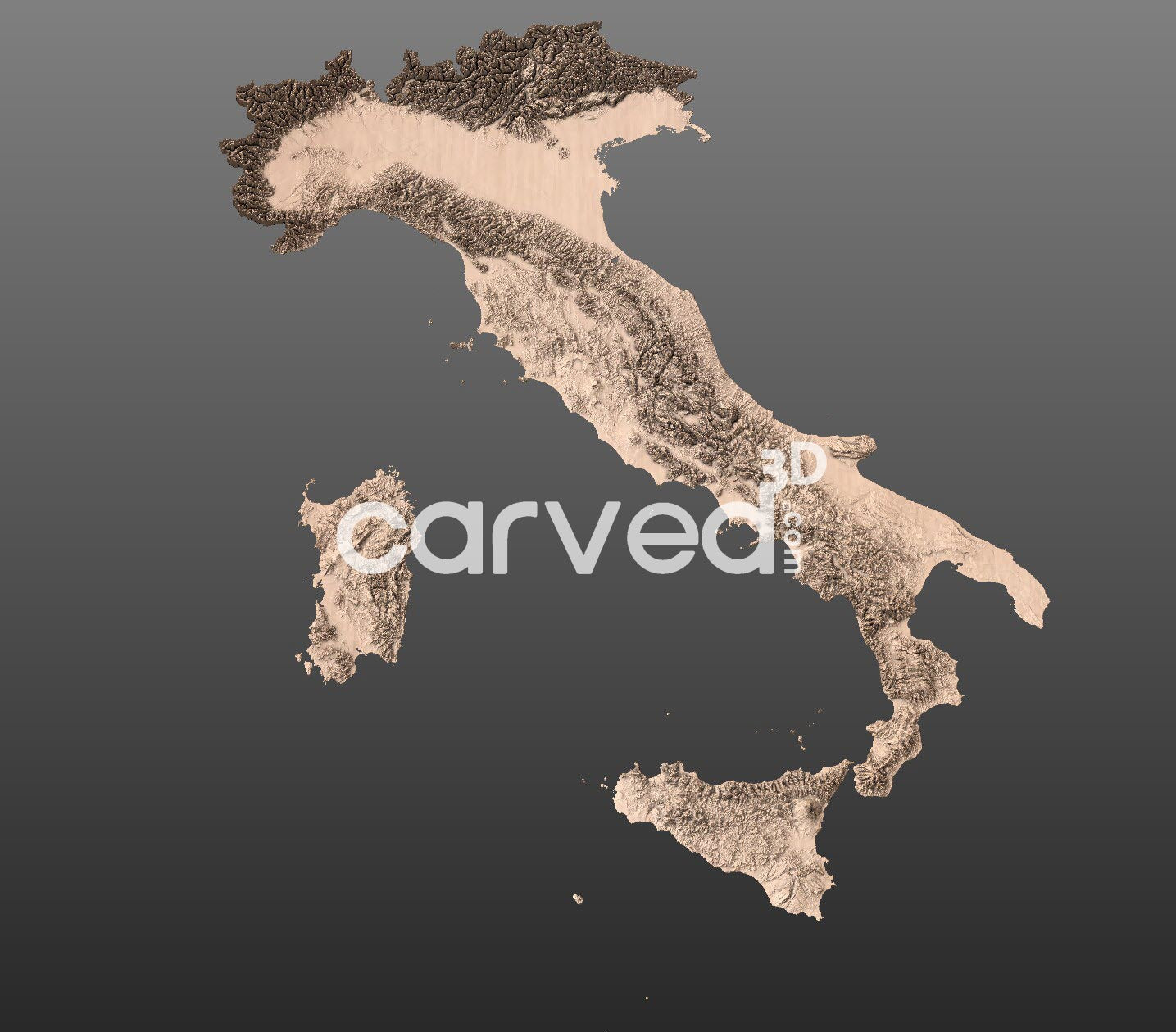 Italy topographical 3D STL High Quality HD model