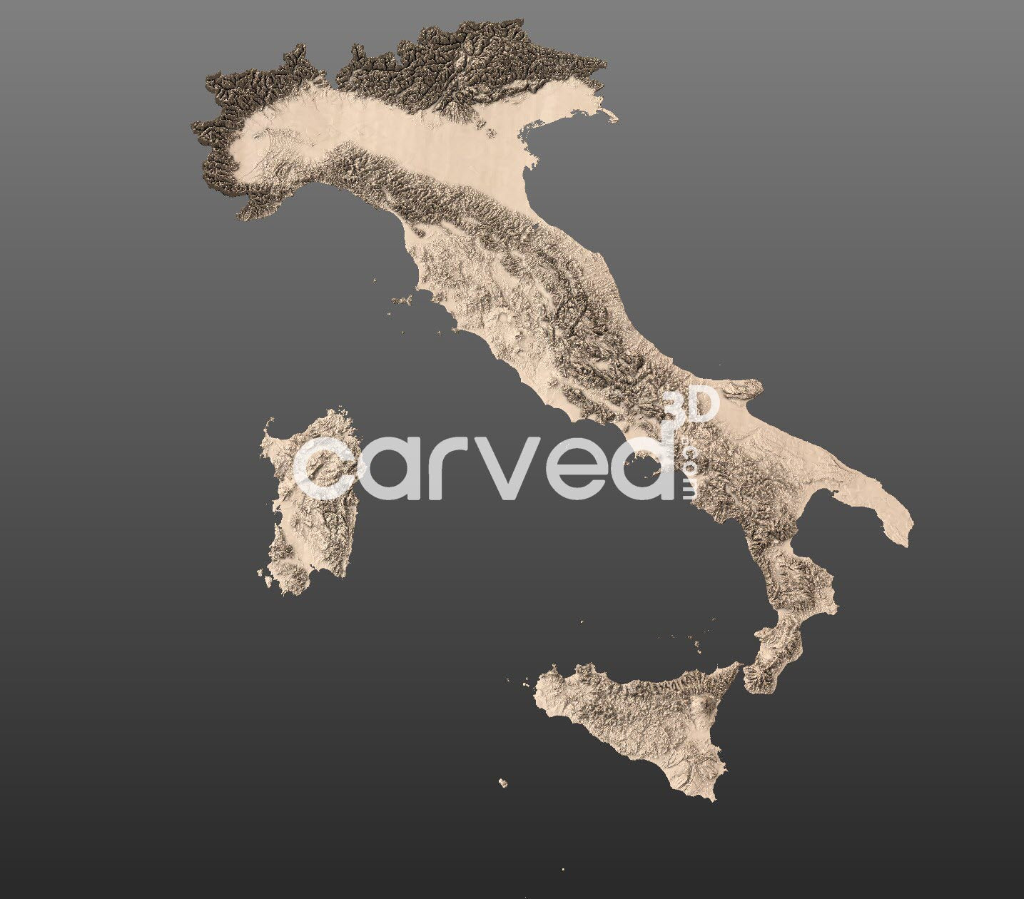 Italy topographical 3D STL High Quality HD model