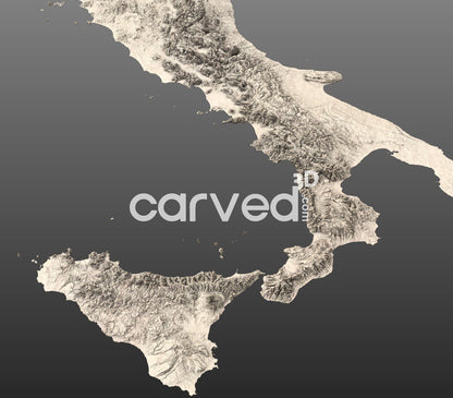 Italy topographical 3D STL High Quality HD model