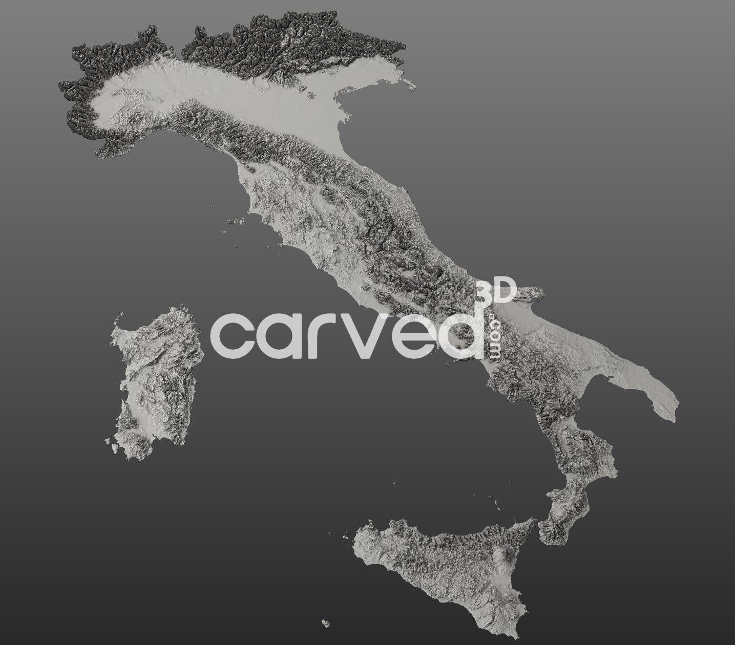 Italy topographical 3D STL High Quality HD model