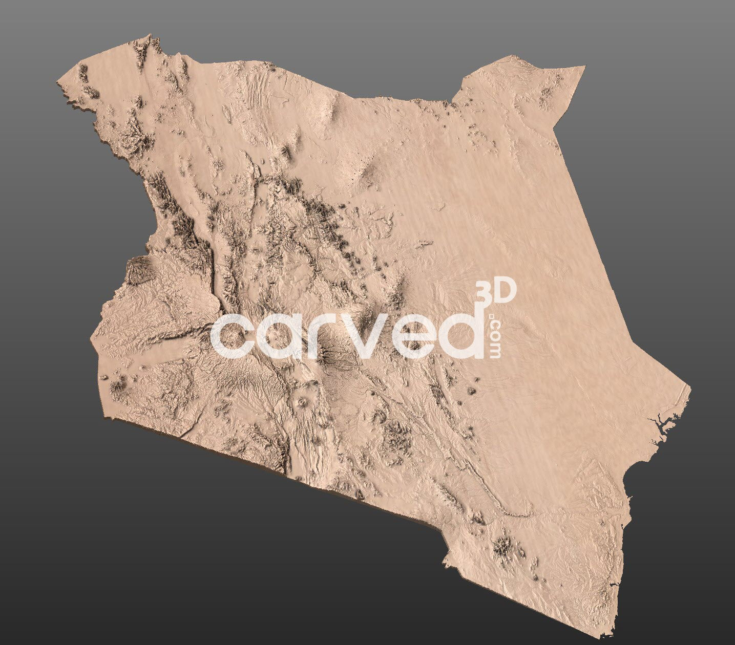 Kenya topographical 3D STL High Quality HD model