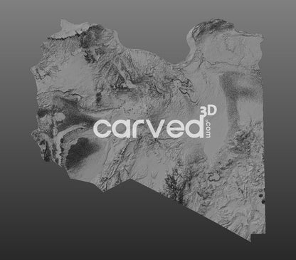 Libya topographical 3D STL High Quality HD model