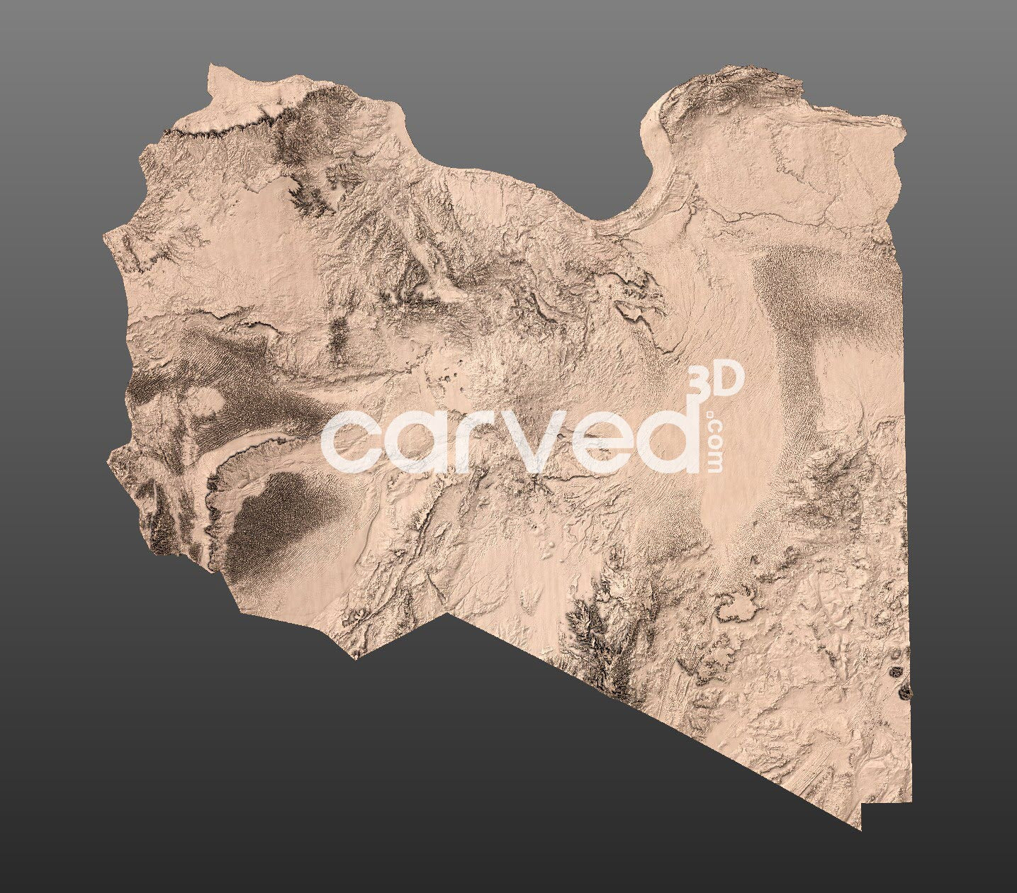 Libya topographical 3D STL High Quality HD model