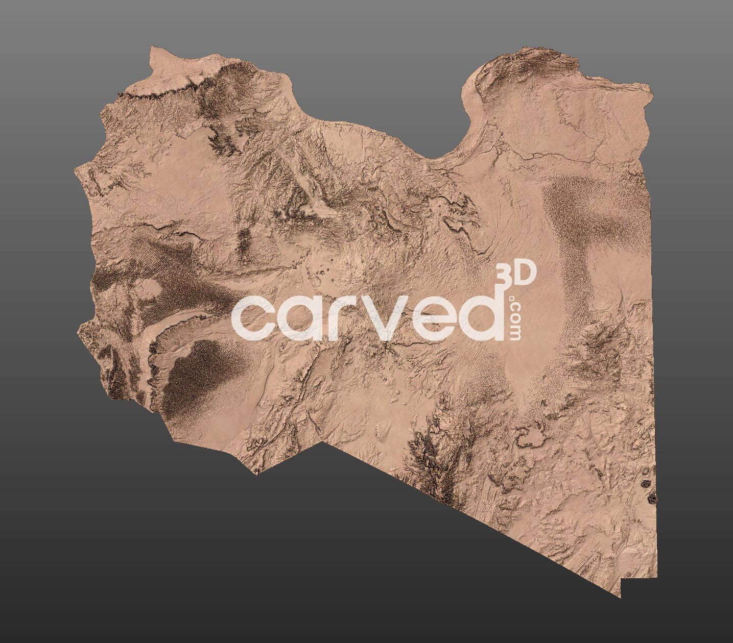 Libya topographical 3D STL High Quality HD model