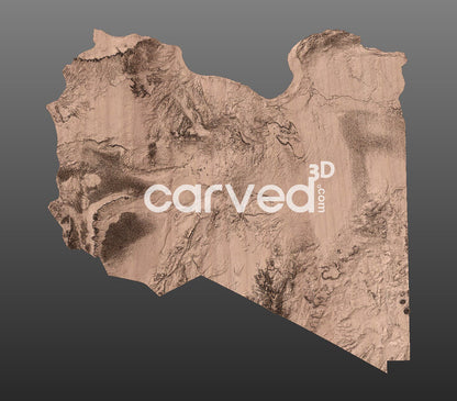 Libya topographical 3D STL High Quality HD model