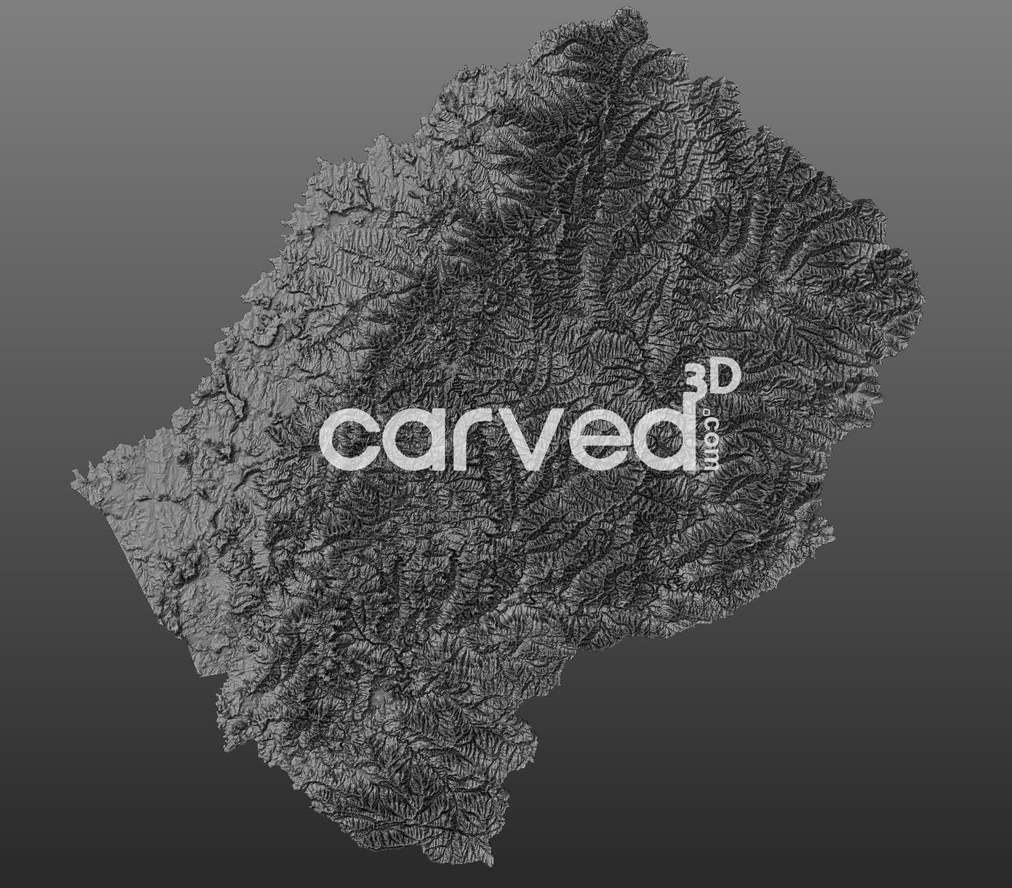 Lesotho topographical 3D STL High Quality HD model