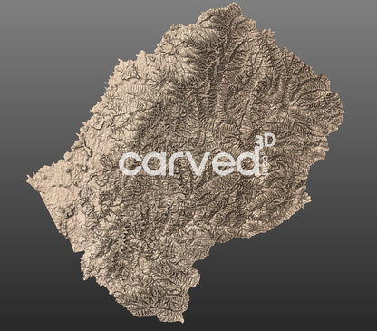 Lesotho topographical 3D STL High Quality HD model