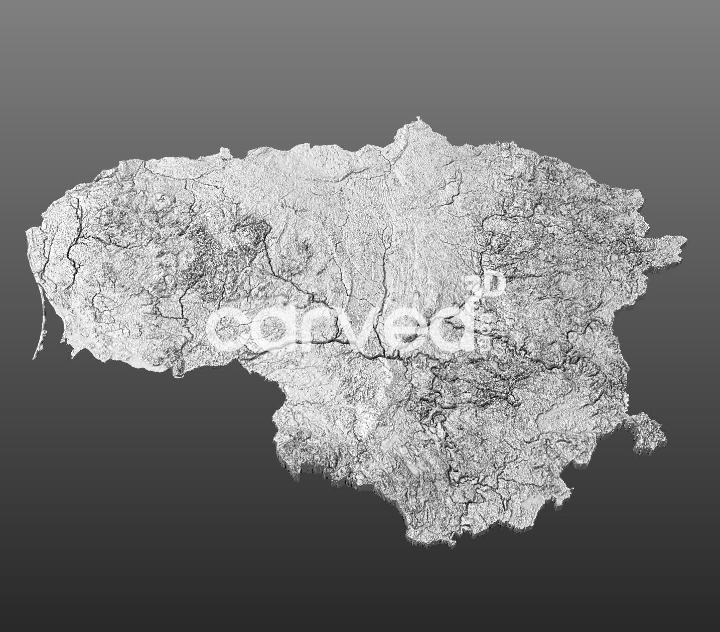 Lithuania Topographical CNC 3D STL High Quality HD model