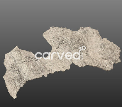 Latvia topographical 3D STL High Quality HD model