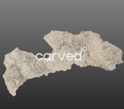 Latvia topographical 3D STL High Quality HD model