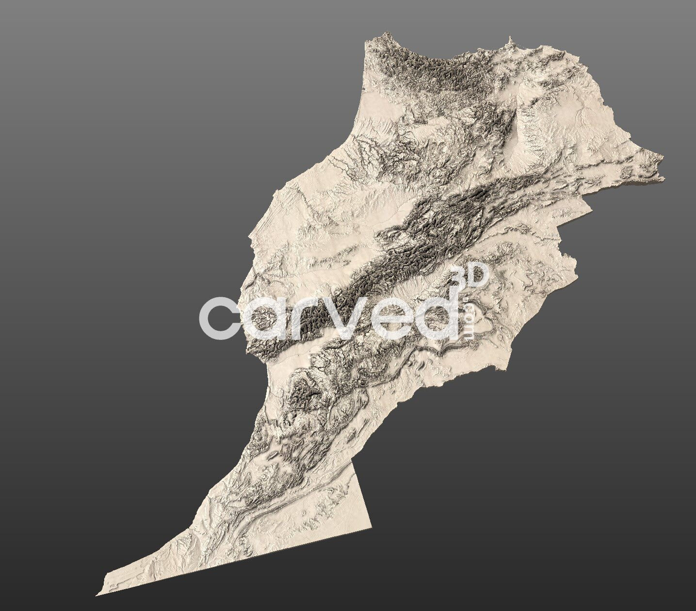 Morocco | المغربية | topographical 3D STL High Quality HD model