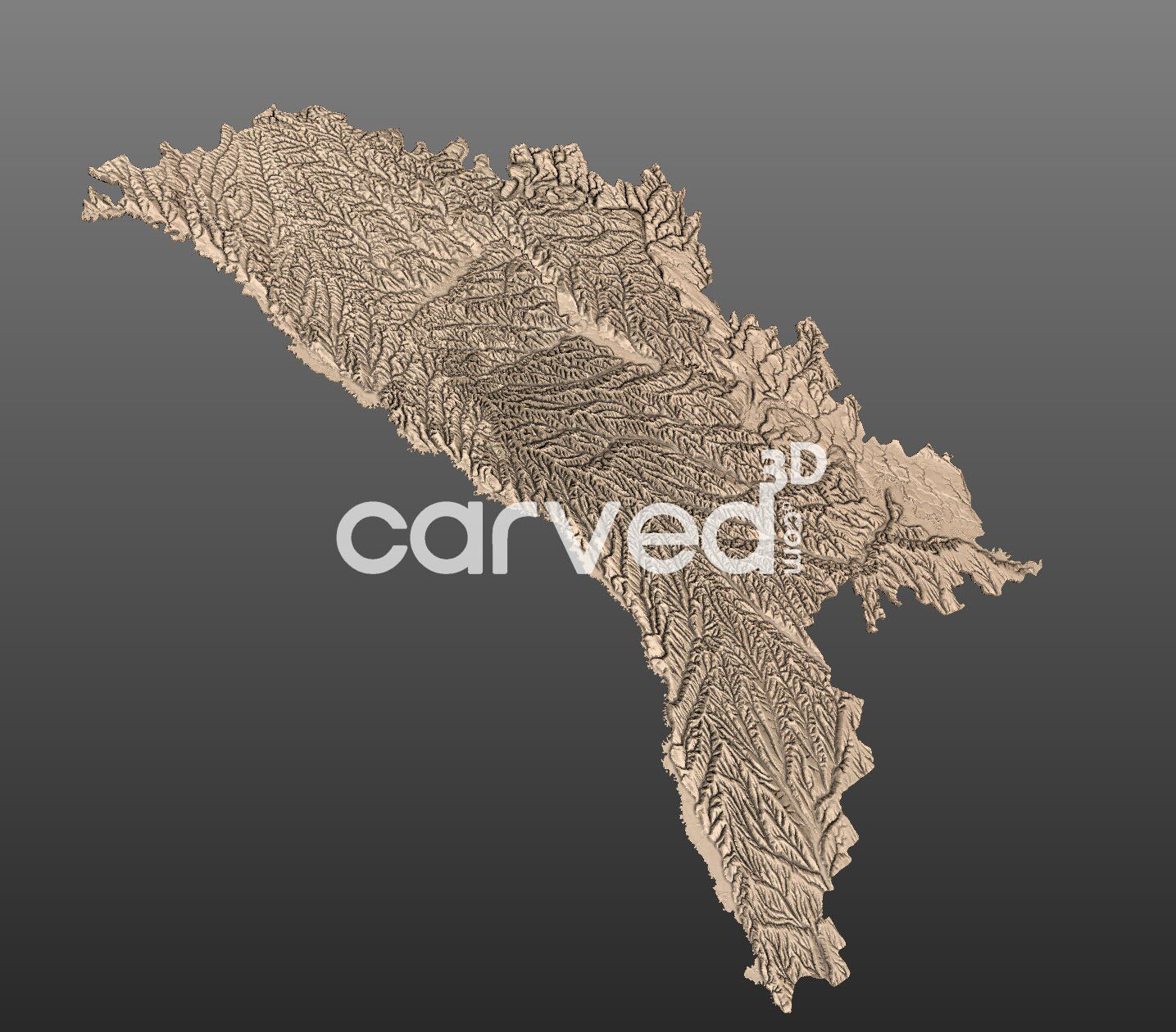 Moldova Topographical CNC 3D STL High Quality HD model