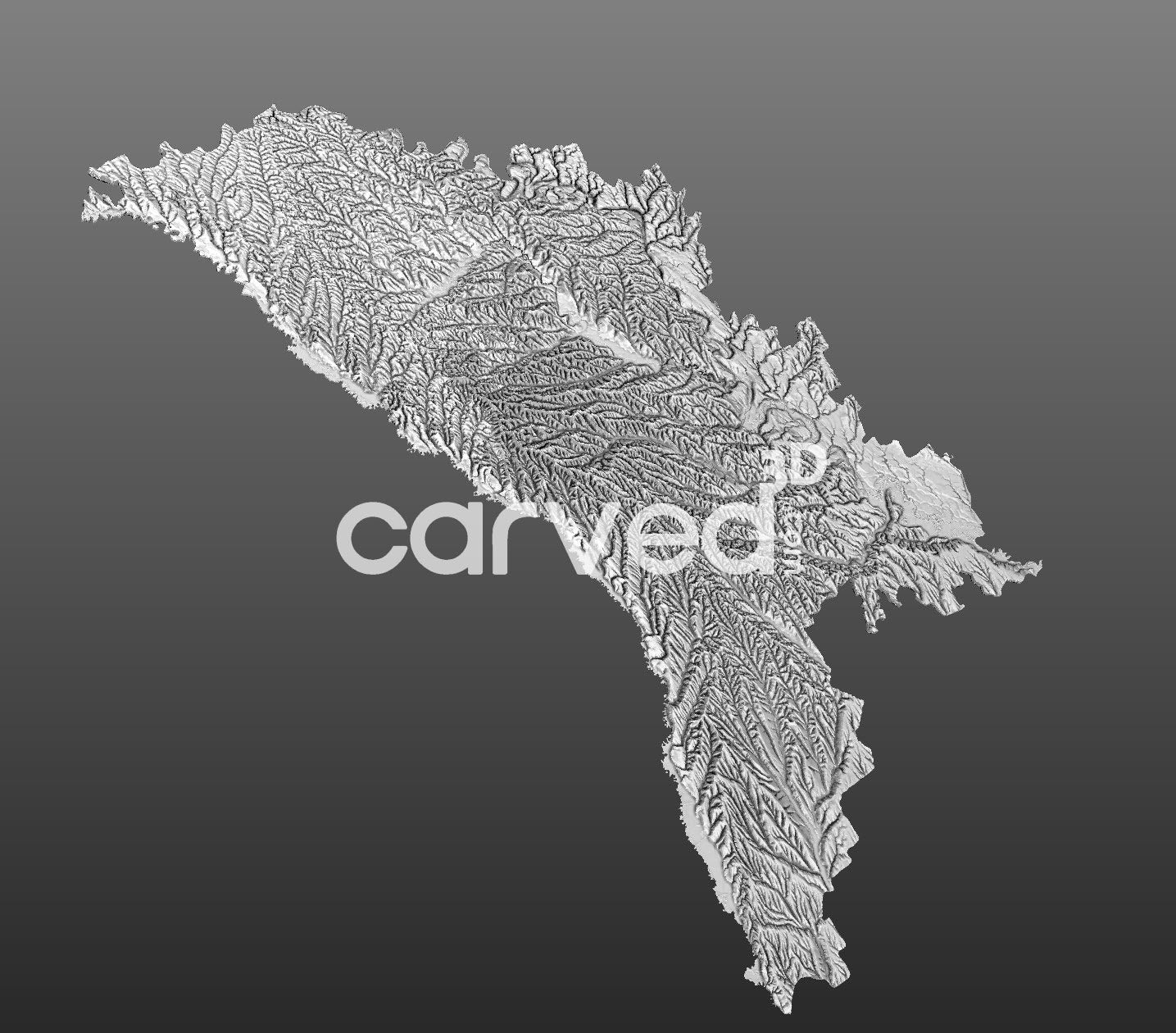 Moldova Topographical CNC 3D STL High Quality HD model