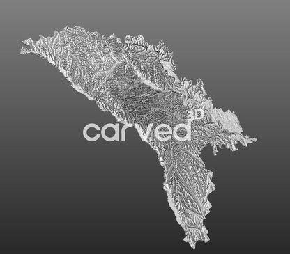 Moldova Topographical CNC 3D STL High Quality HD model