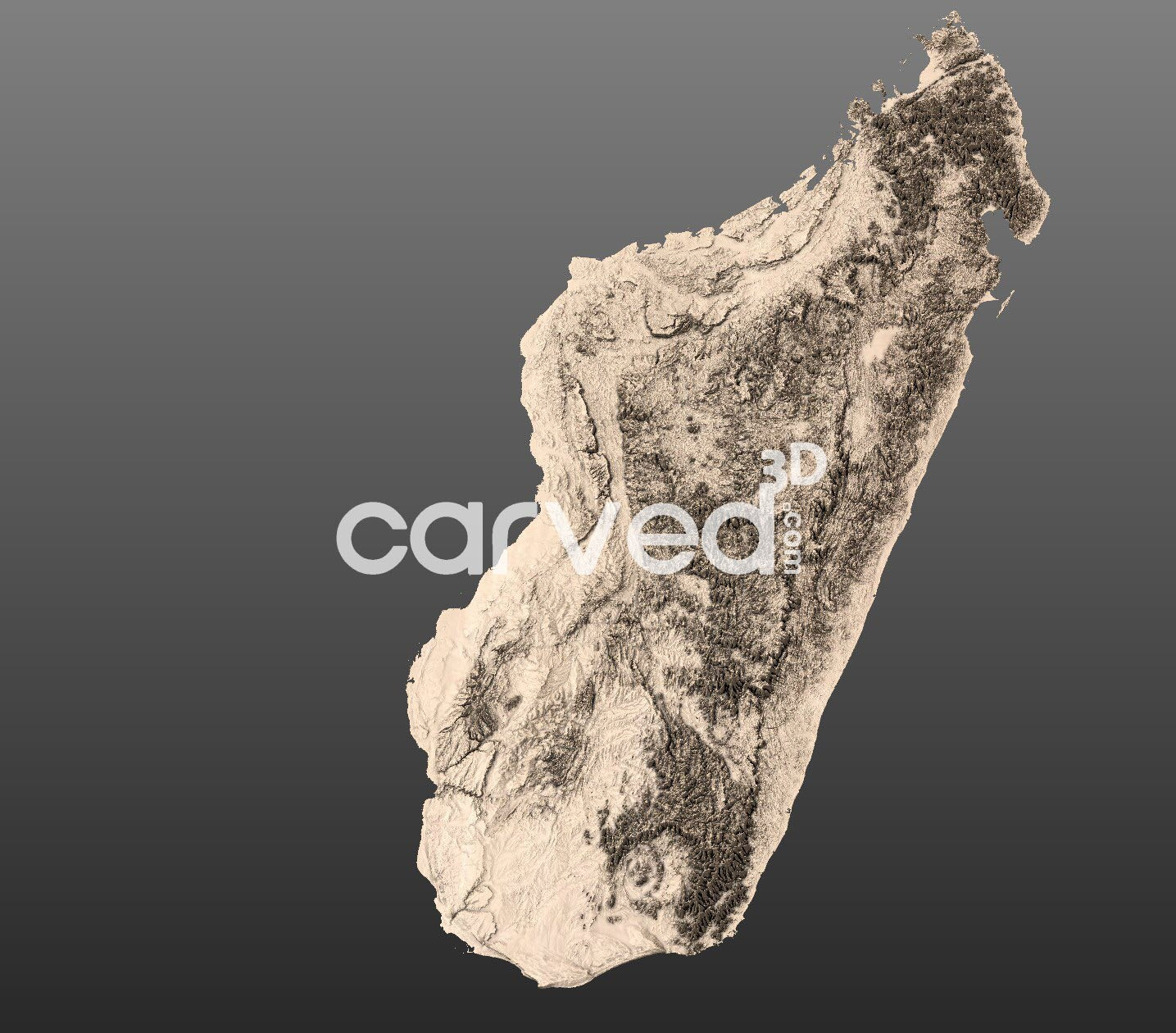 Madagascar topographical 3D STL High Quality HD model