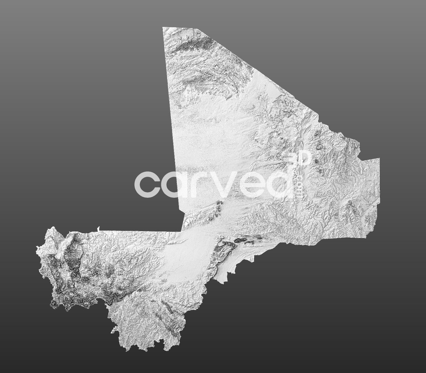 Mali topographical 3D STL High Quality HD model