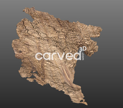 Montenegro topographical 3D STL High Quality HD model