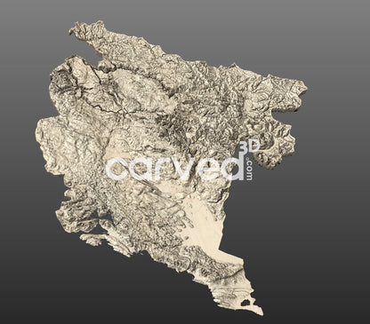 Montenegro topographical 3D STL High Quality HD model