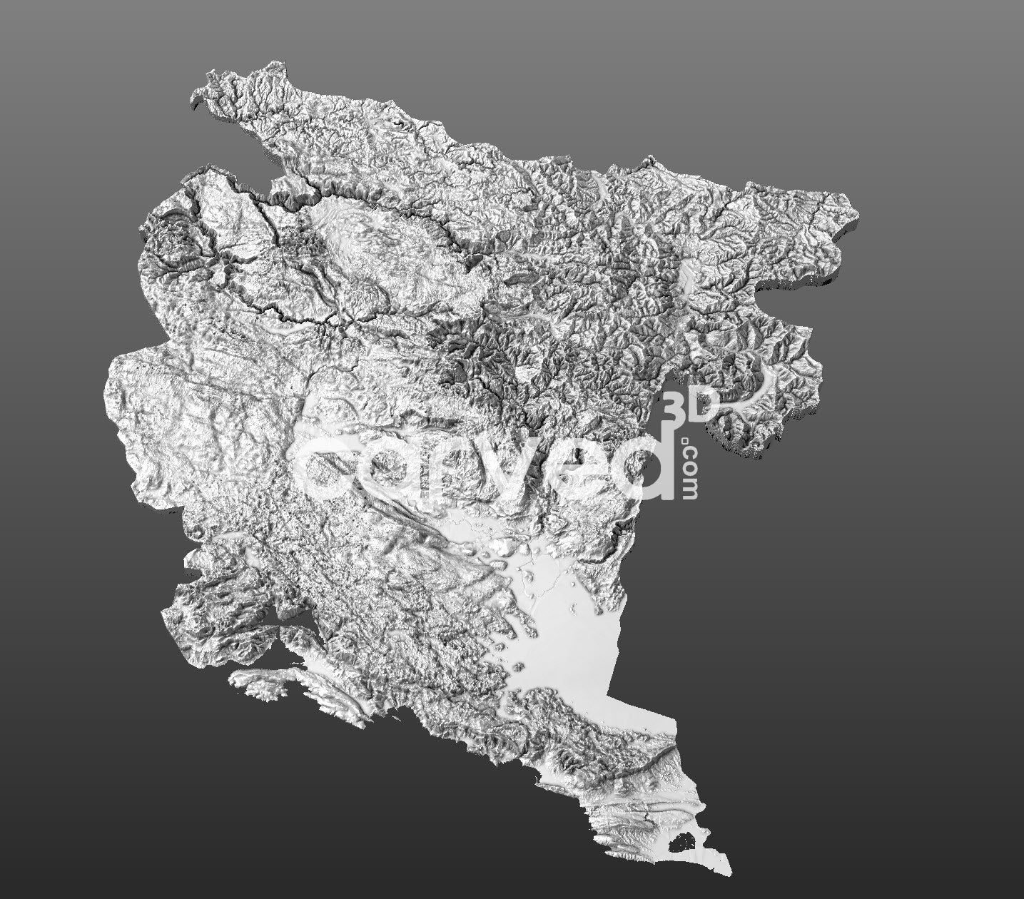 Montenegro topographical 3D STL High Quality HD model