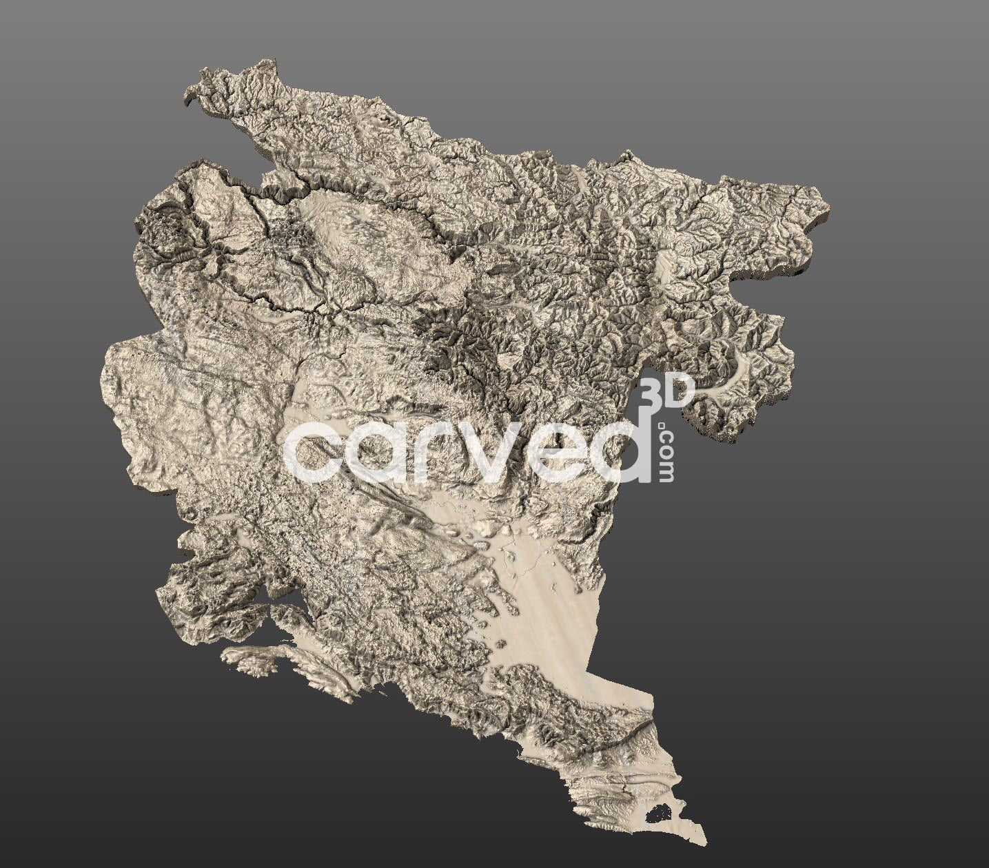 Montenegro topographical 3D STL High Quality HD model