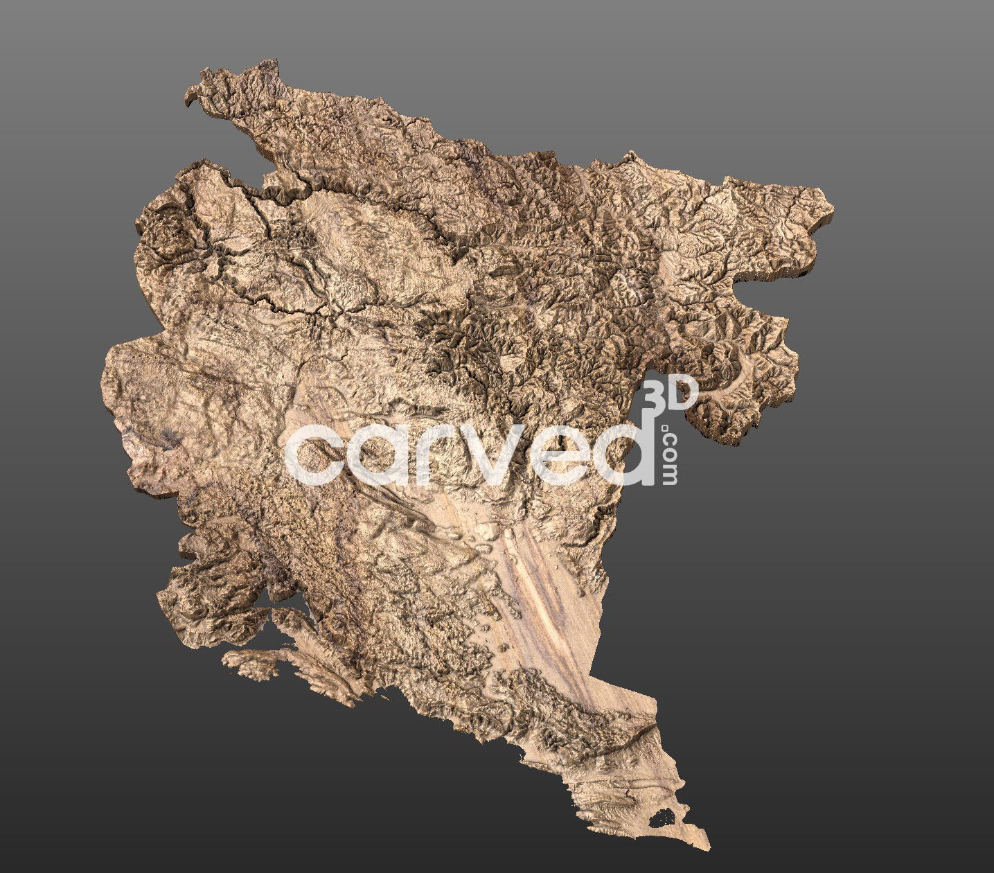 Montenegro topographical 3D STL High Quality HD model