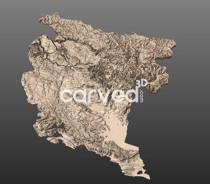 Montenegro topographical 3D STL High Quality HD model