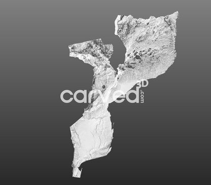 Mozambique topographical 3D STL High Quality HD model