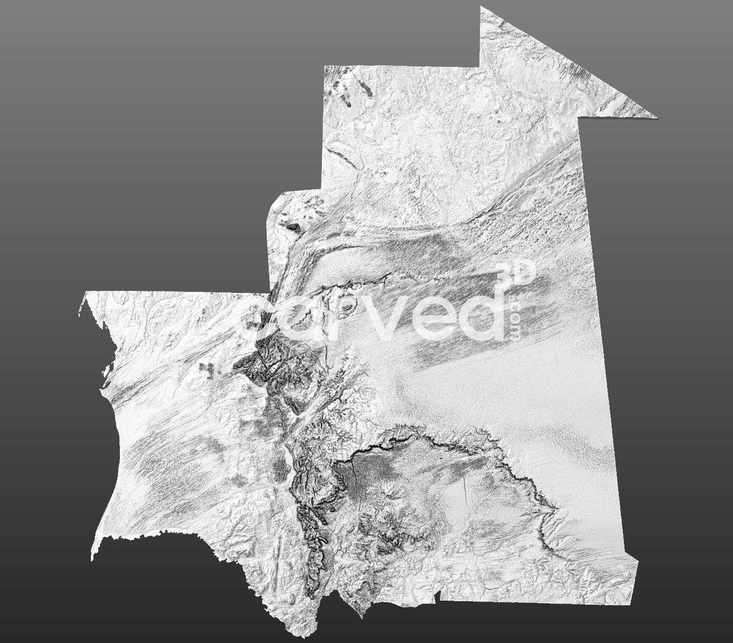 Mauritania topographical 3D STL High Quality HD model