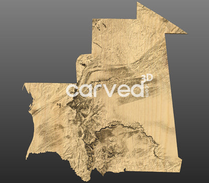 Mauritania topographical 3D STL High Quality HD model