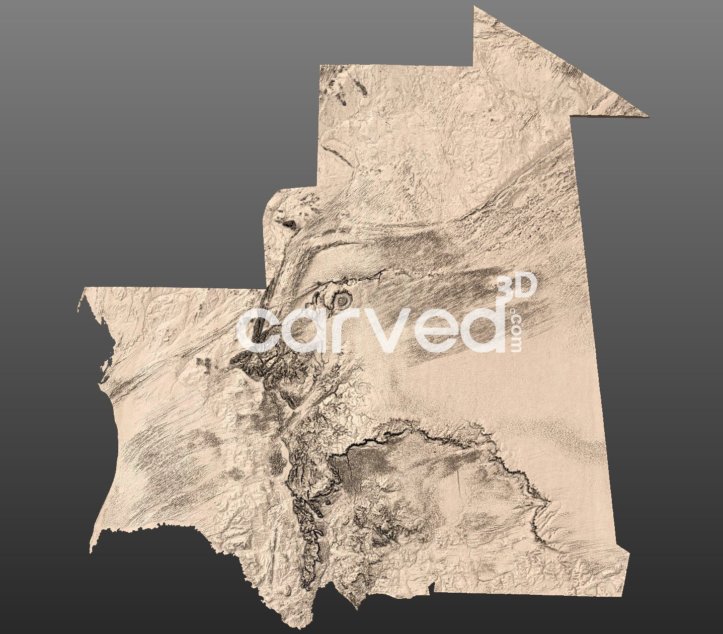 Mauritania topographical 3D STL High Quality HD model