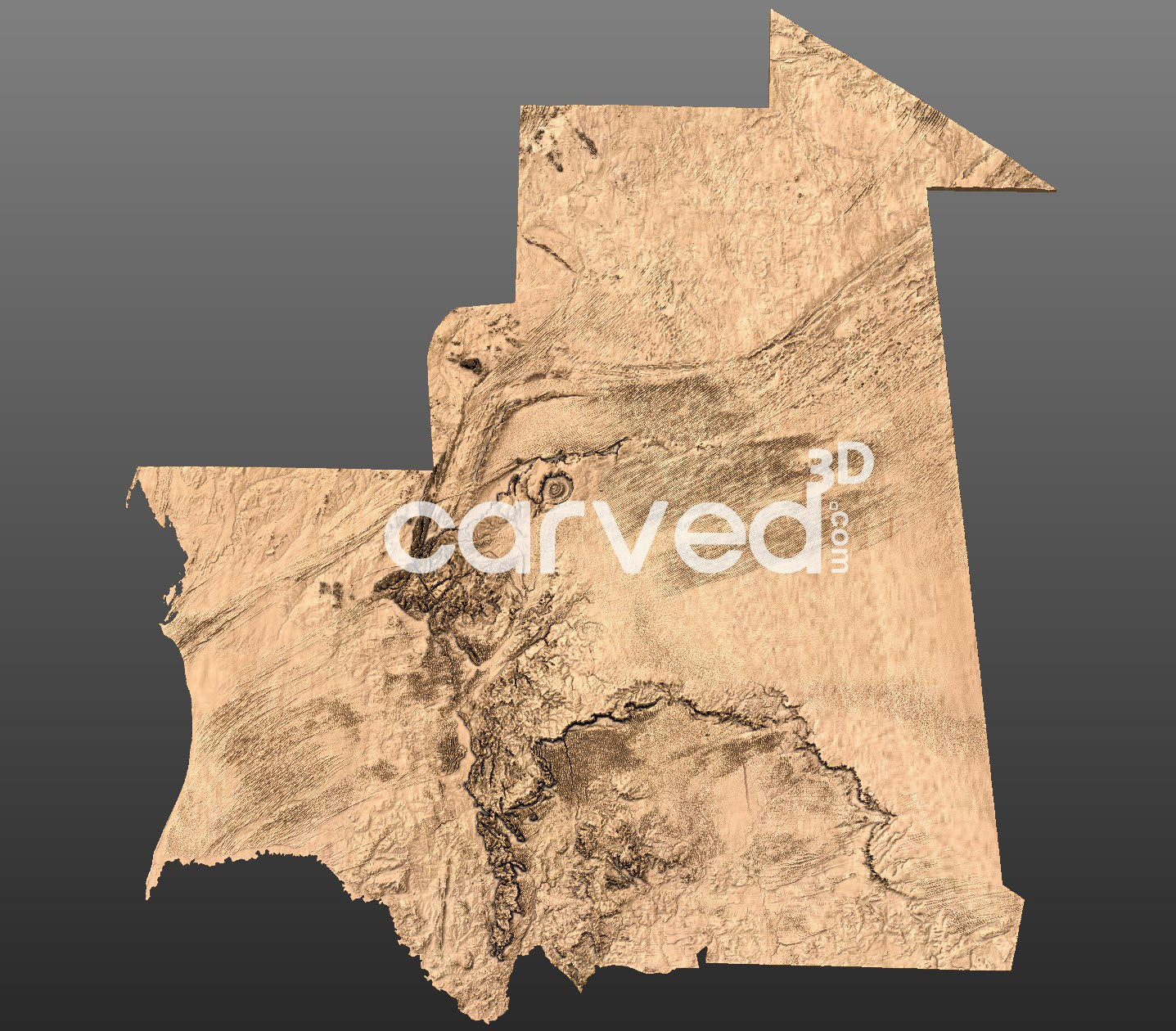 Mauritania topographical 3D STL High Quality HD model