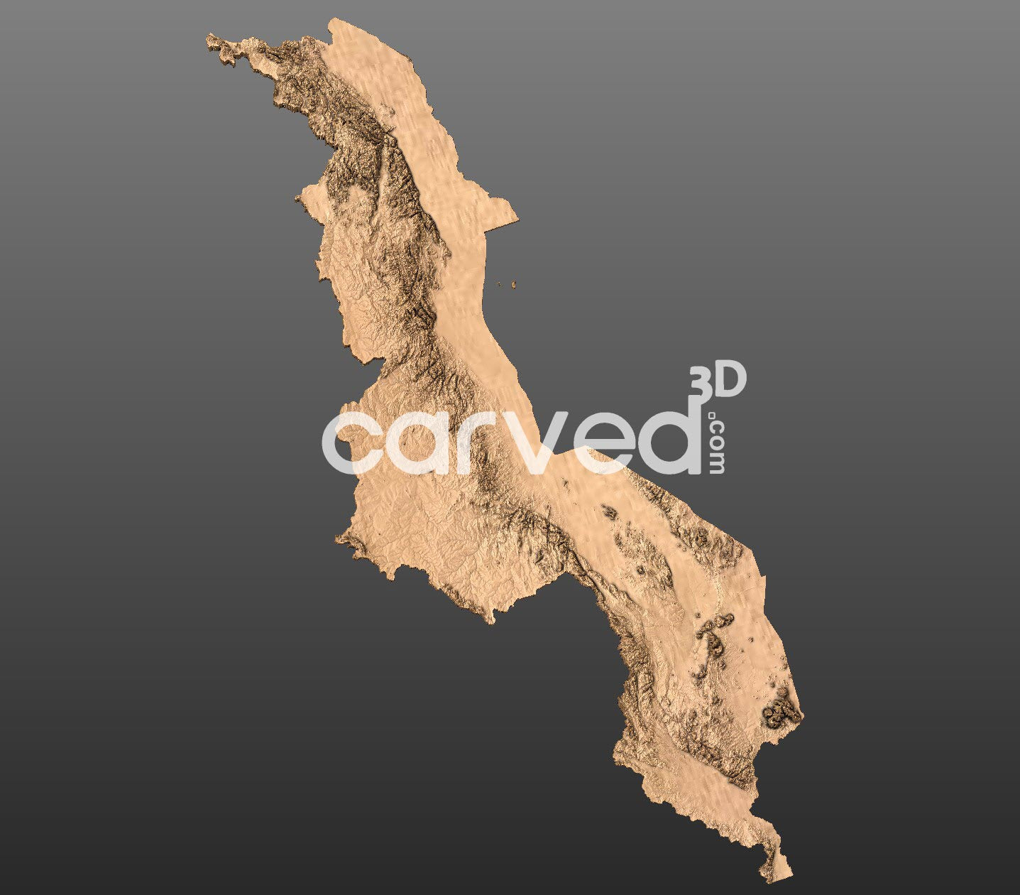 Malawi topographical 3D STL High Quality HD model