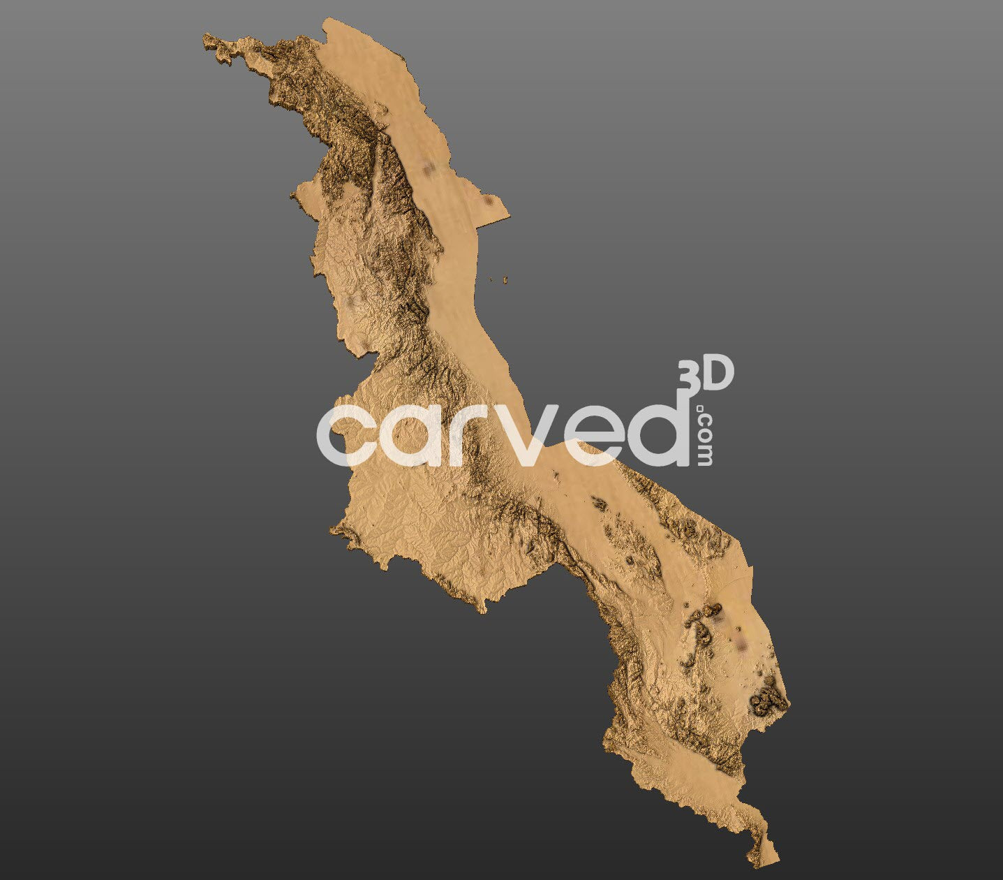 Malawi topographical 3D STL High Quality HD model