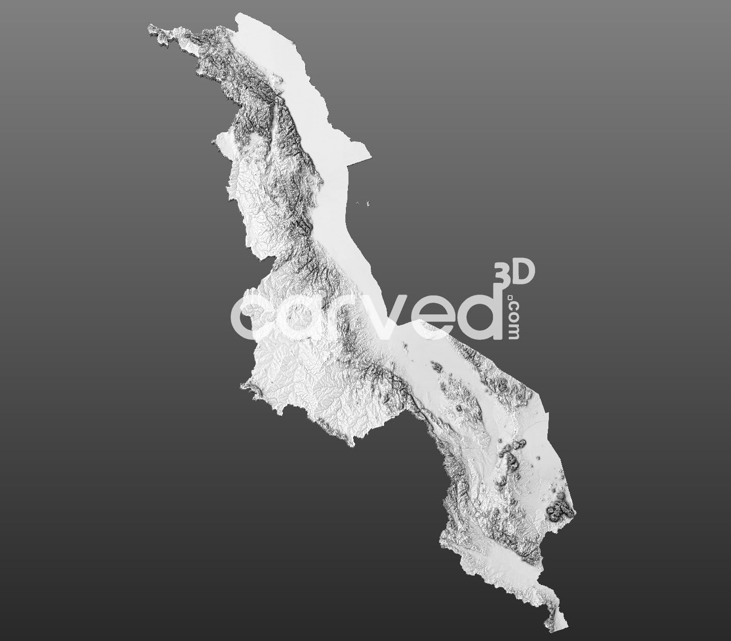 Malawi topographical 3D STL High Quality HD model