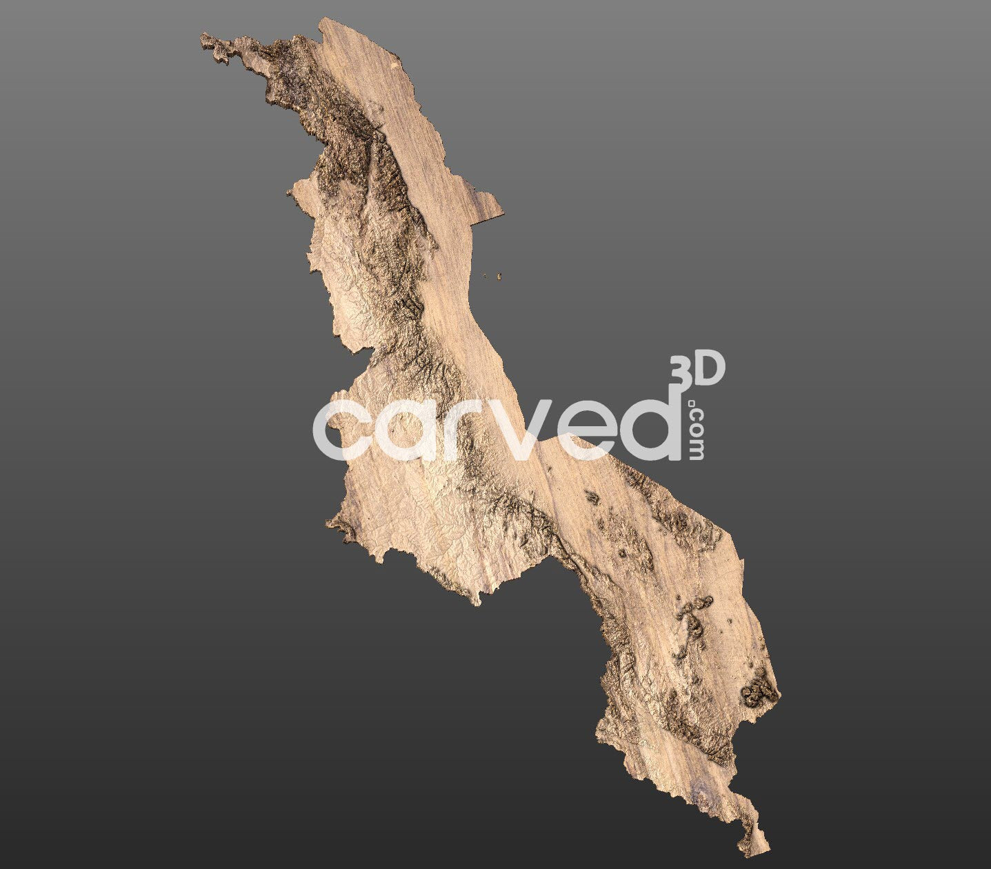 Malawi topographical 3D STL High Quality HD model