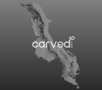 Malawi topographical 3D STL High Quality HD model