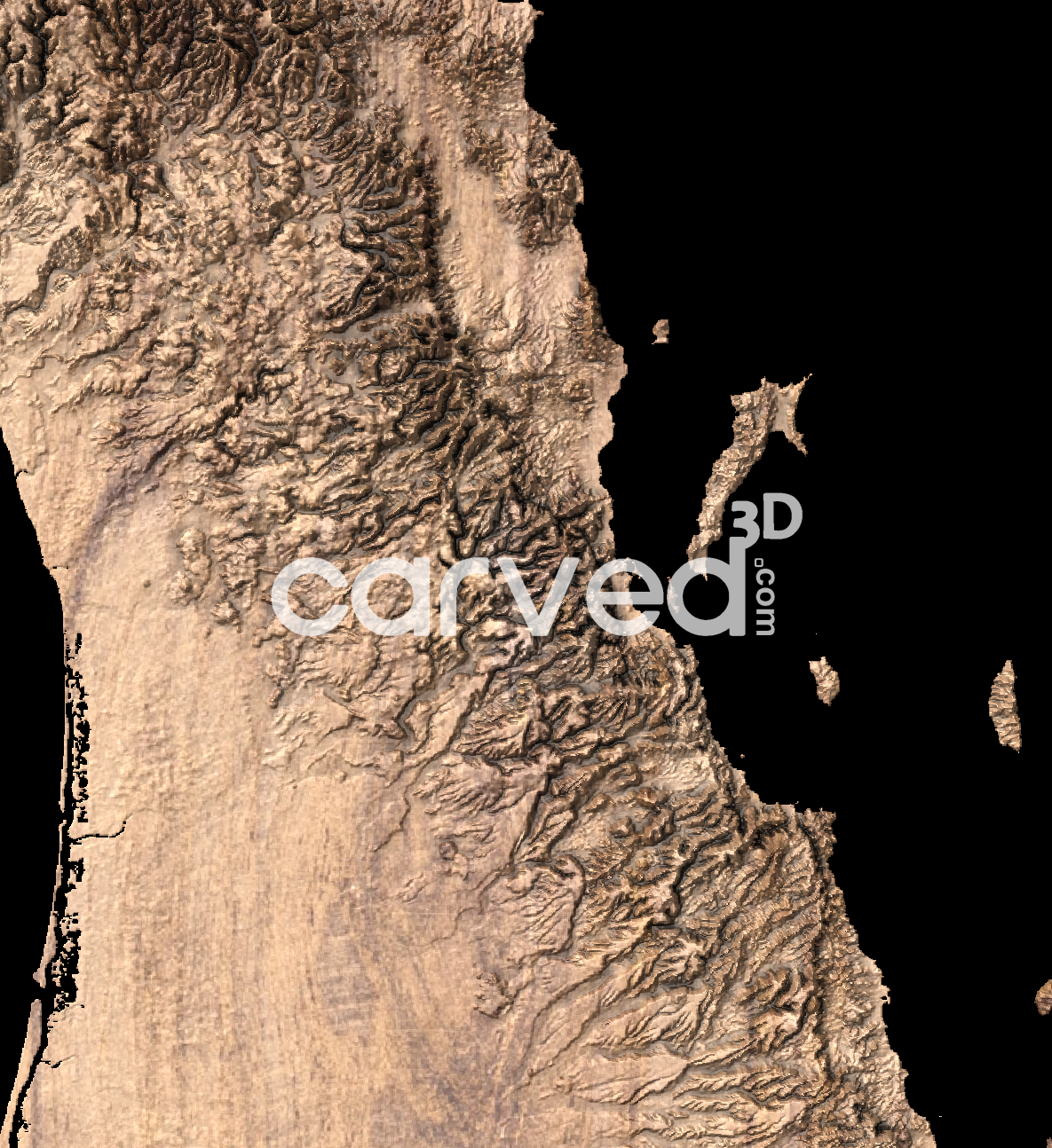 Baja California Sur, MX | CNC Topographical 3D model High Quality HD STL