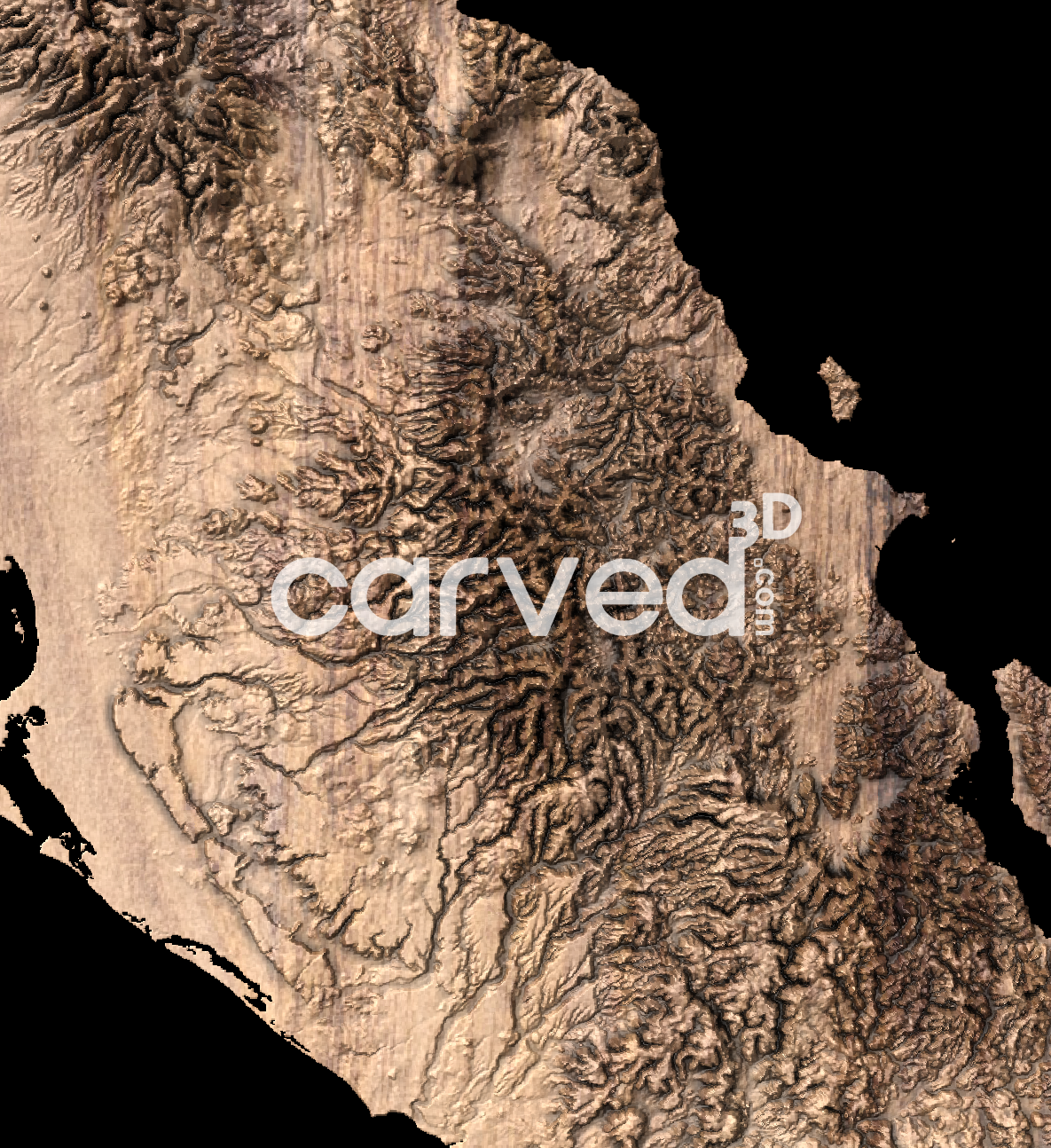 Baja California Sur, MX | CNC Topographical 3D model High Quality HD STL