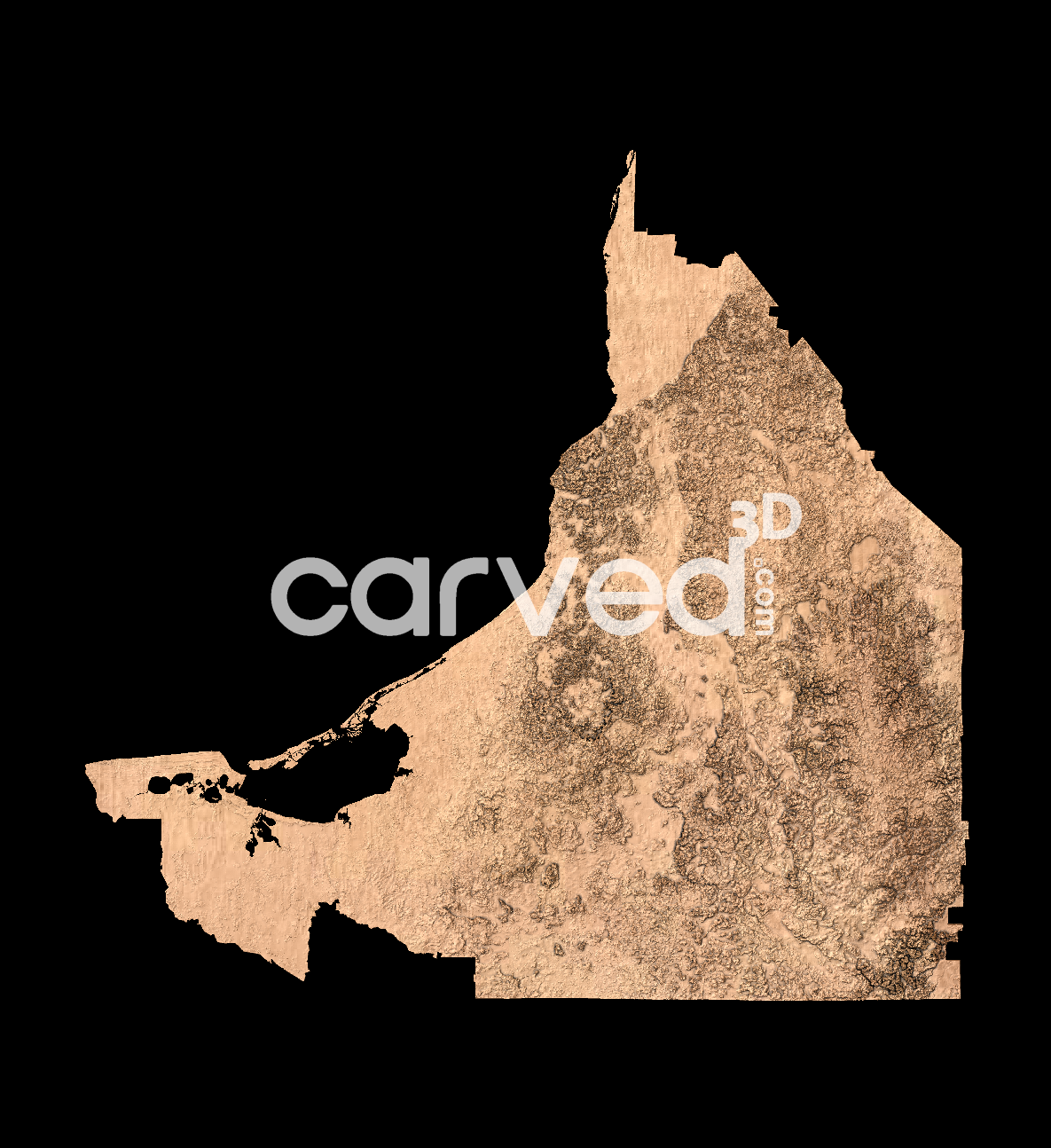 Campeche, MX | CNC Topographical 3D model High Quality HD STL