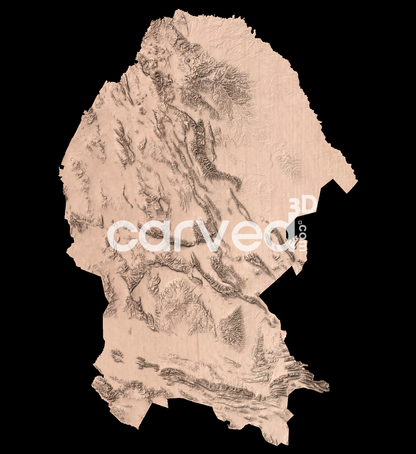 Coahuila de Zaragoza, MX | CNC Topographical 3D model High Quality HD STL