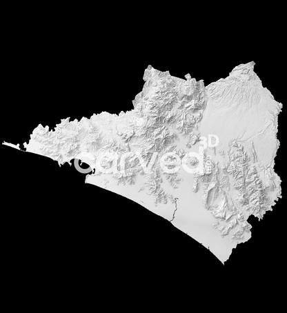 Colima, MX | CNC Topographical 3D model High Quality HD STL