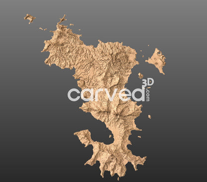 Mayotte topographical 3D STL High Quality HD model