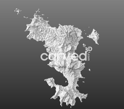 Mayotte topographical 3D STL High Quality HD model