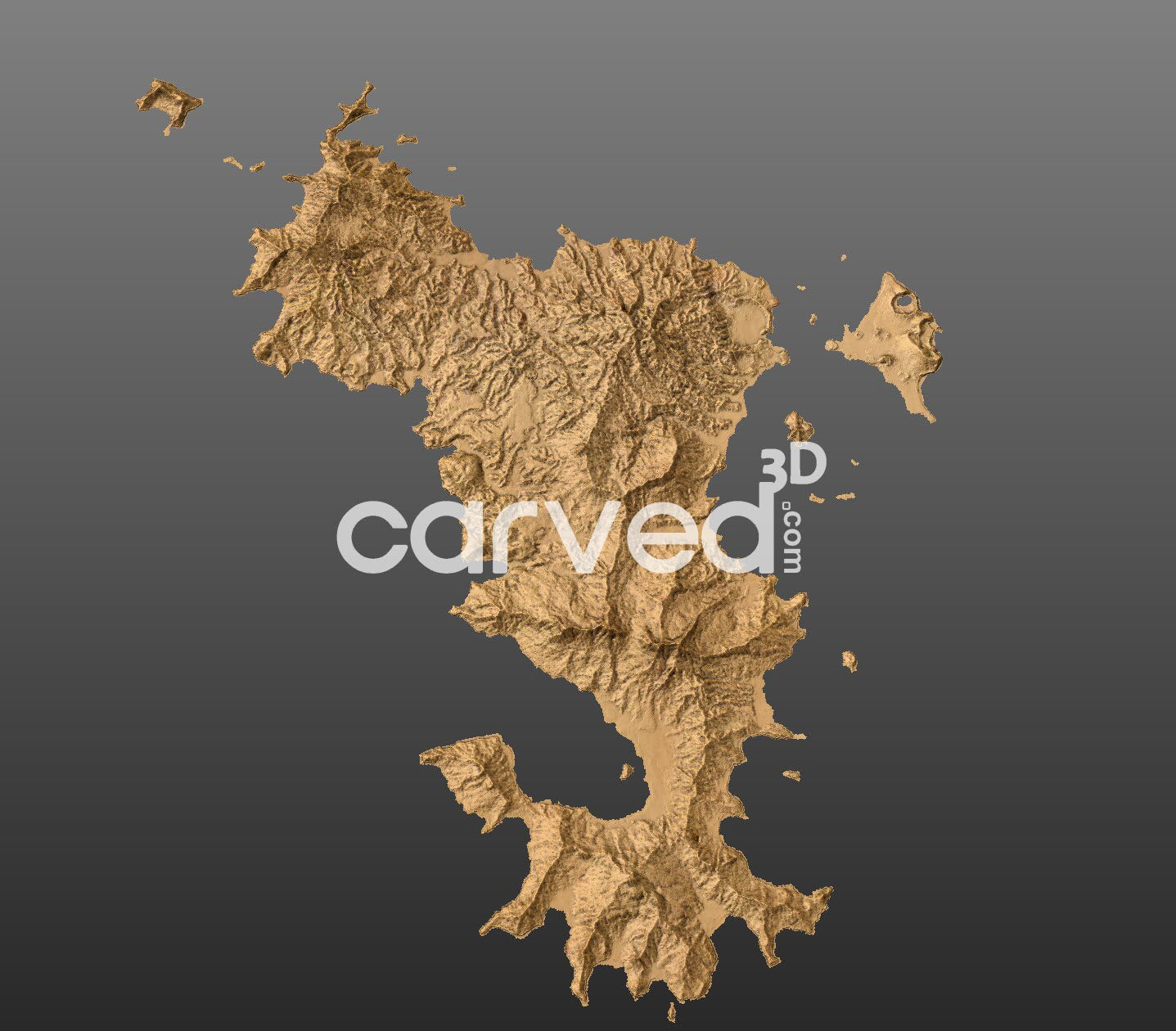 Mayotte topographical 3D STL High Quality HD model