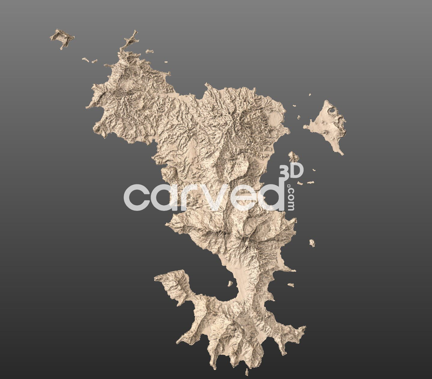 Mayotte topographical 3D STL High Quality HD model