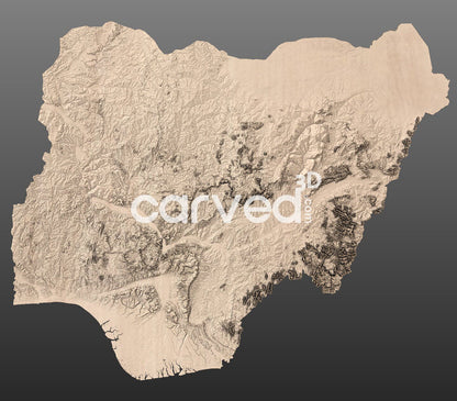 Nigeria topographical 3D STL High Quality HD model