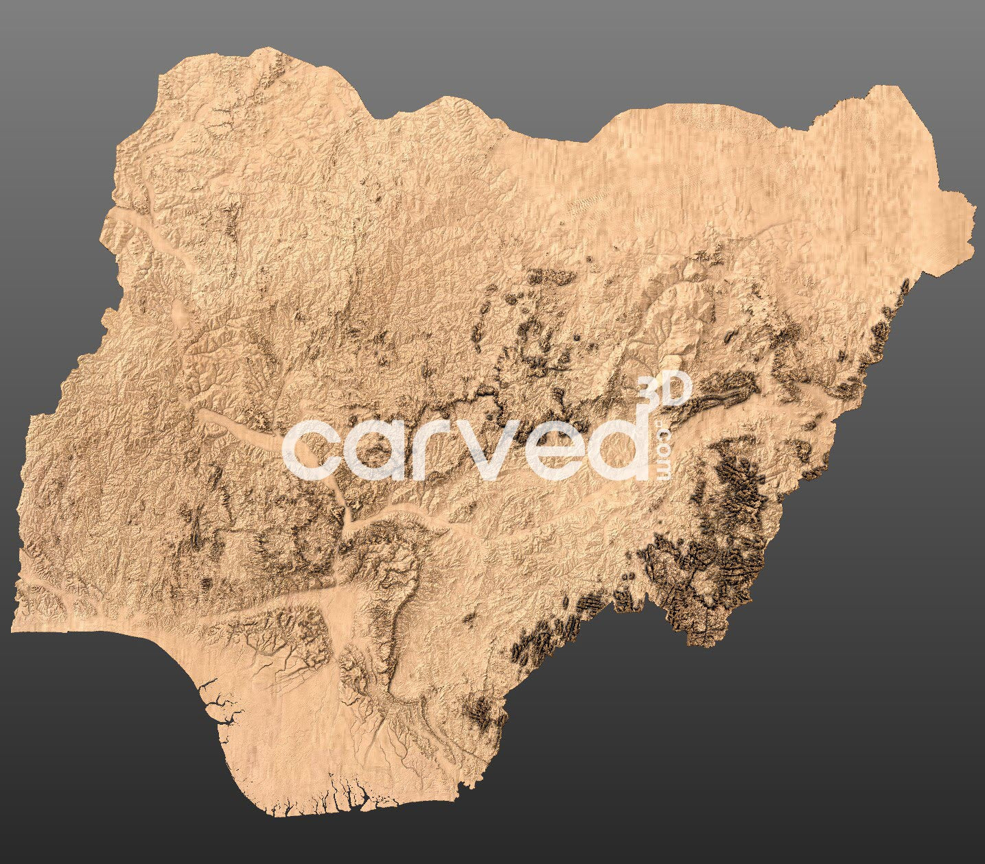 Nigeria topographical 3D STL High Quality HD model